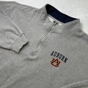 Vintage‎ Auburn Tigers Quarter Zip Pullover Men's XXL Gray Stadium 90s